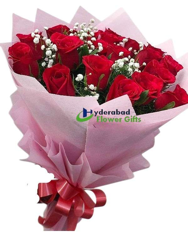 One True Love Hand Bouquet - Same-Day Delivery in Hyderabad